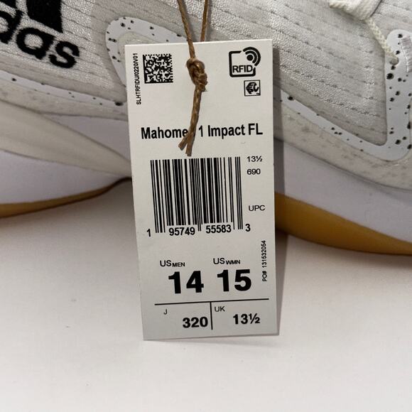 Adidas Mahome 1 Impact FL White Gum Basketball Shoes Size 14 main image 4